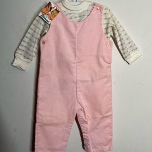 Vintage 80s Infant Thomas NEW Corduroy Overall Set